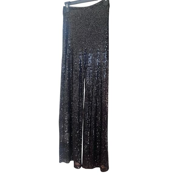 Badgley Mischka Belle Iris Sequin Straight leg Dress Pants | Sz 0, Black NEW$199 - Picture 6 of 14